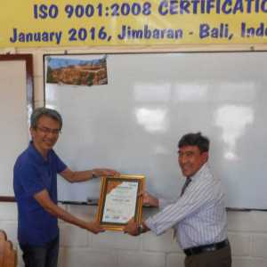 Serah Terima Sertifikat SNI ISO 9001:2008 kepada PT. JIMBARAN GREENHILL
